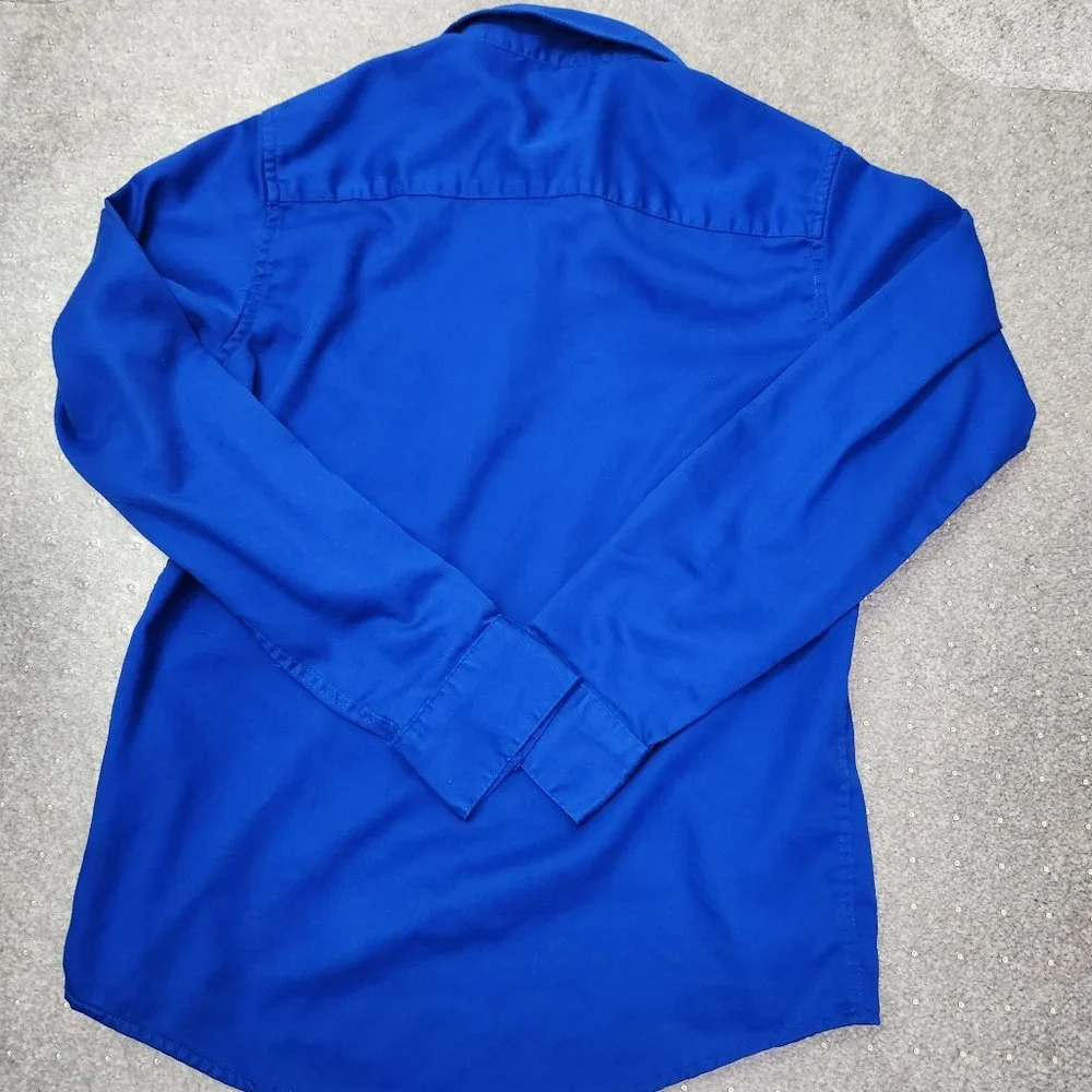 Calvin Klein Royal Blue Sateen Shirt BOYS - Picture 9 of 10